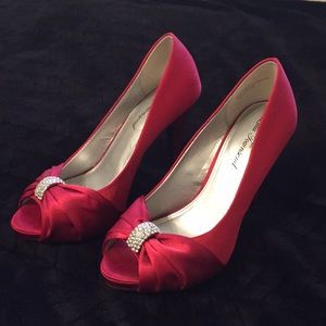 👠Red satin heels👠